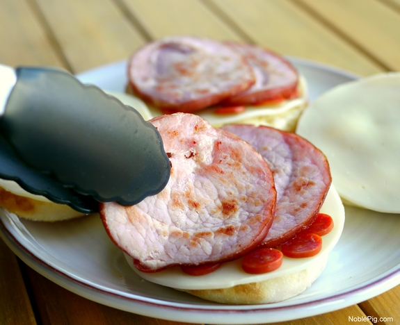 Hawaiian Pizza Grilled Cheese Sandwich with Canadian Bacon