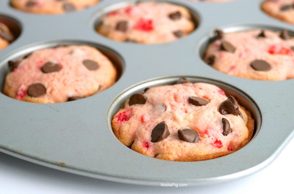 Soft Baked Maraschino Cherry Chocolate Chip Cookies baked and ready to eat 