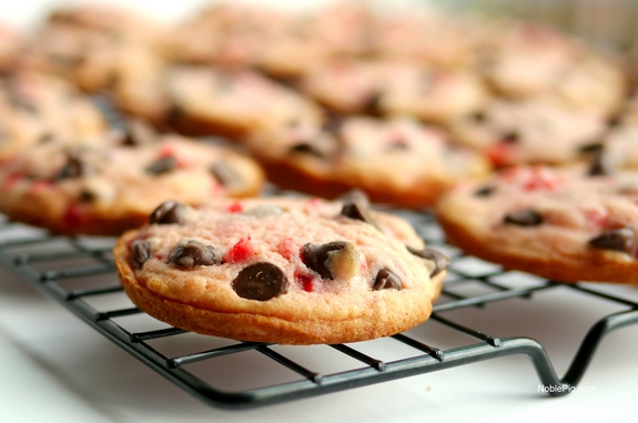 Soft Baked Maraschino Cherry Chocolate Chip Cookies its hard to eat just one 