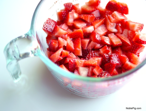 Strawberries and Cream Popsicles nicely chopped strawberries