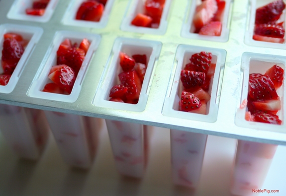 Strawberries and Cream Popsicles popsicle holder
