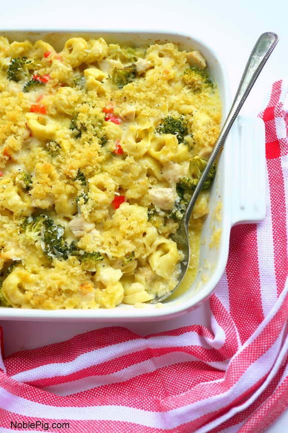 Chicken Tortellini Casserole makes great leftovers too