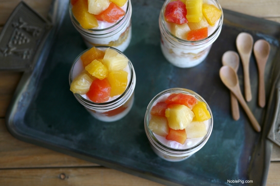 3 Ingredient Tropical Friut Colada Snack is ready to eat