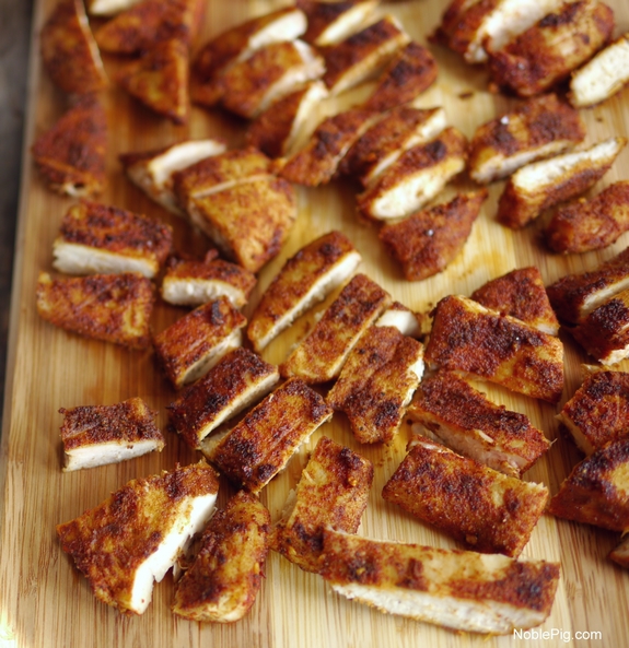 Southwest Chicken Salad with Homemade Southwest Dressing cut up chicken