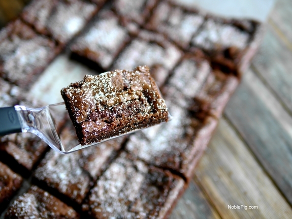 Twix Candy Bar Brownies spatula