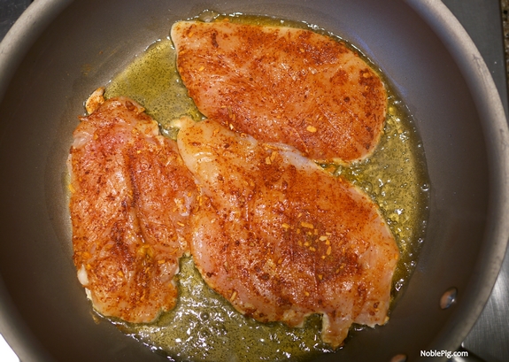 Chicken Tortilla Pie Frying the Chicken