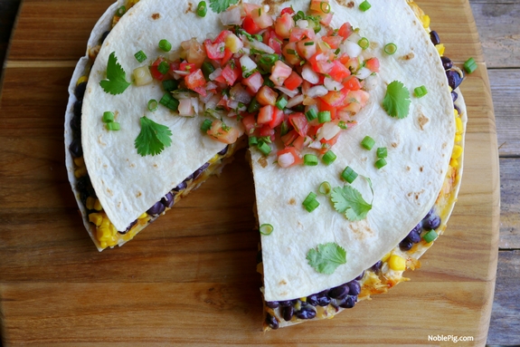 Chicken Tortilla Pie so easy to make and slice up