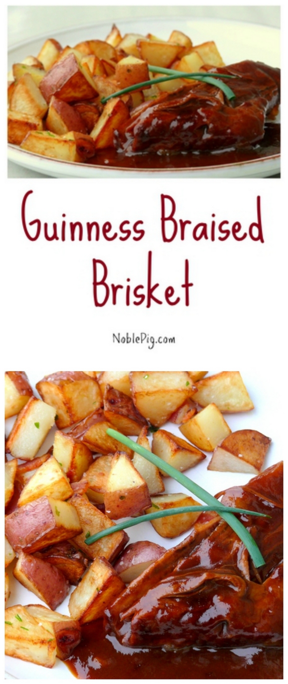 Guinness adds a nice layer of deep complexity to the sauce of this Guinness Braised Brisket making it perfect for St Patricks Day
