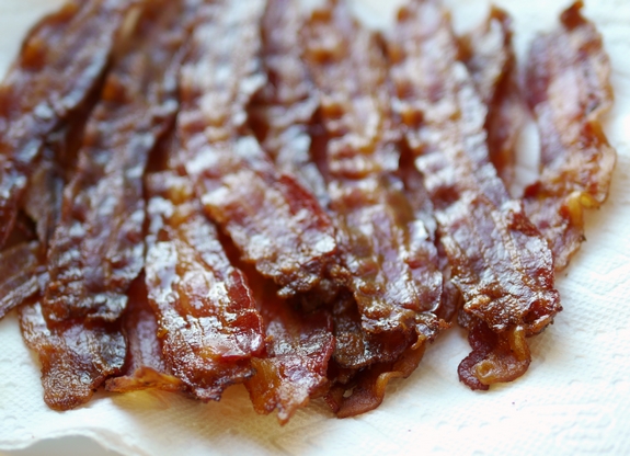 Bacon Banana Cookies with Peanut Butter Glaze crispy bacon