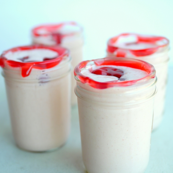 Cherry Pie Milkshakes the rims