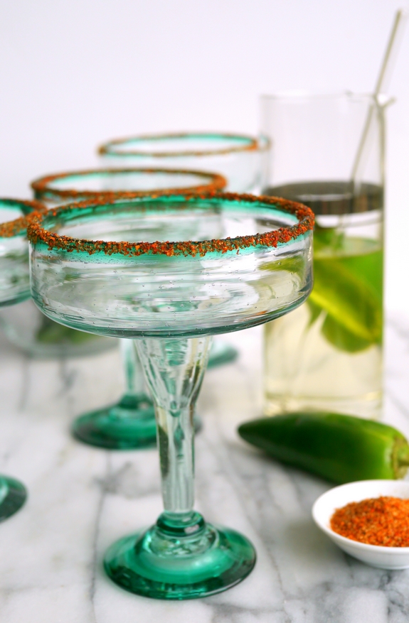 Spicy Mango Frozen Margaritas the glasses