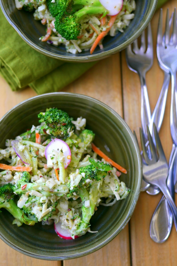 Grilled Broccoli Salad is served