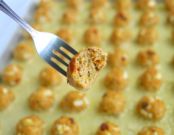 Mini Turkey Chipotle Meatballs a bite