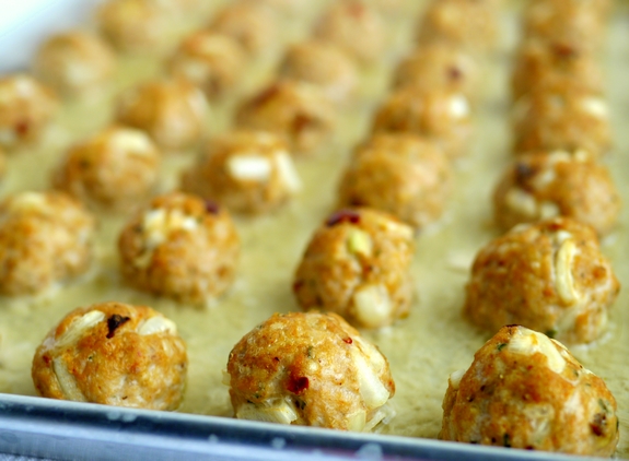 Mini Turkey Chipotle Meatballs are the perfect size for soup