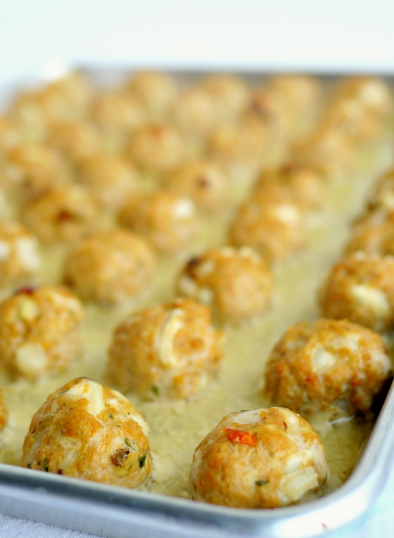 Mini Turkey Chipotle Meatballs are the perfect size to add to your bowl of soup