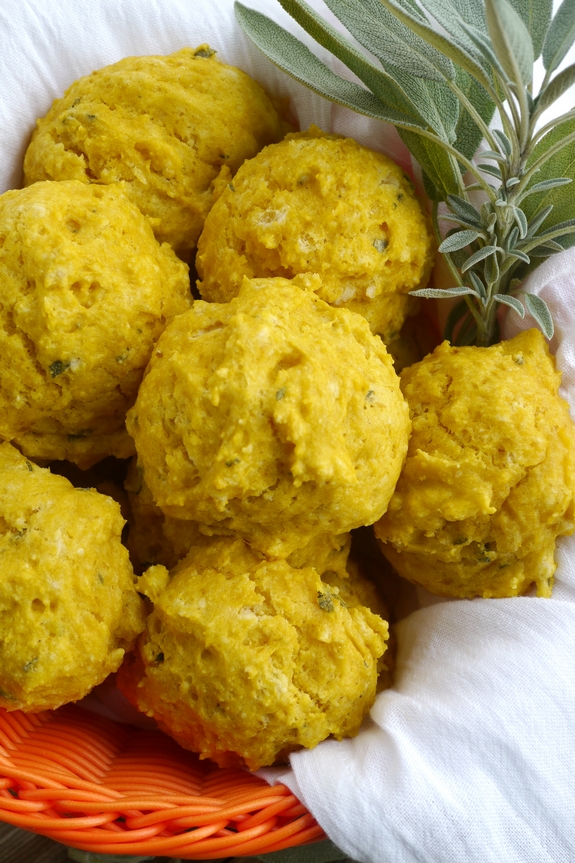 Pumpkin Sage Drop Biscuits are simple and delicious