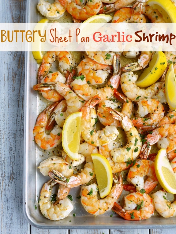 Buttery Sheet Pan Garlic Shrimp