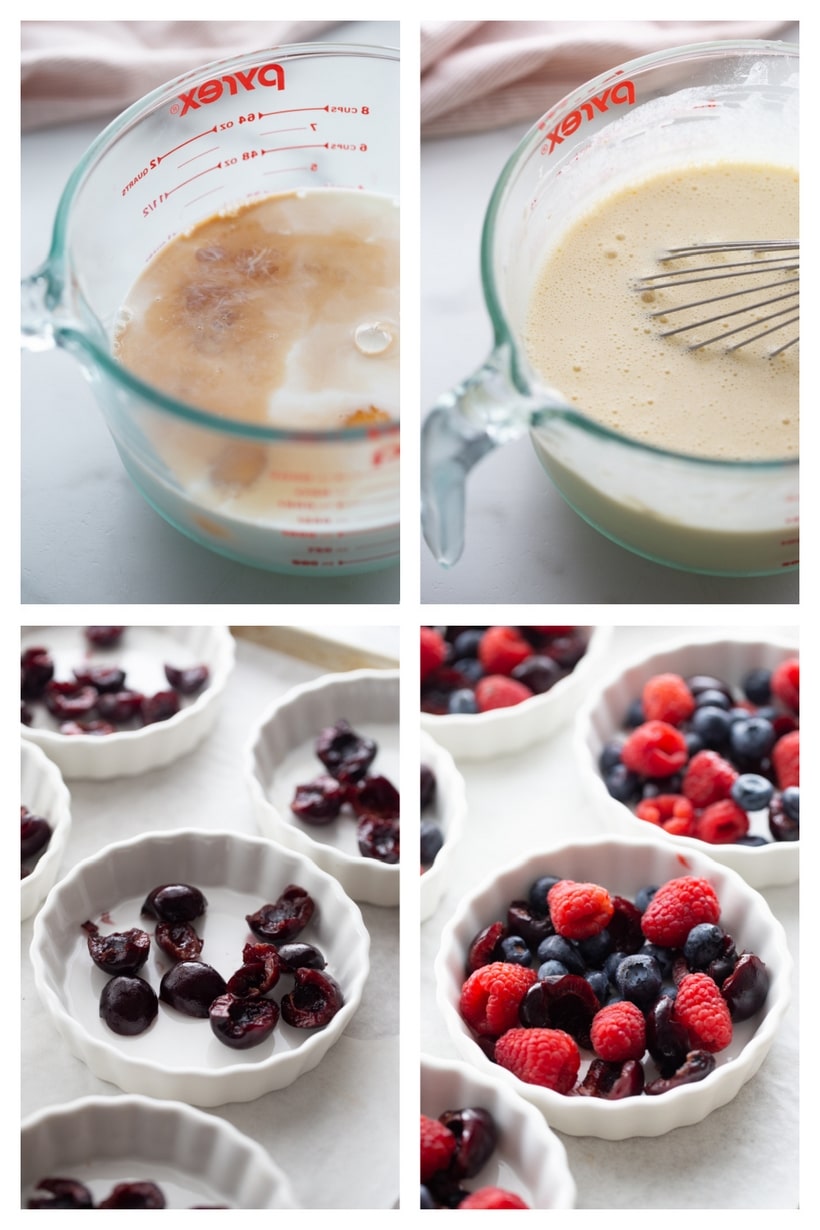 Enjoy the taste of summer with this mixed berry and cherry clafoutis. This dessert features ripe cherries and berries baked into a creamy custard. clafoutis recipe