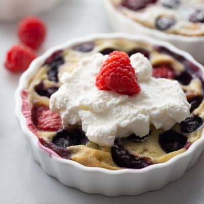 mixed berry and cherry clafoutis