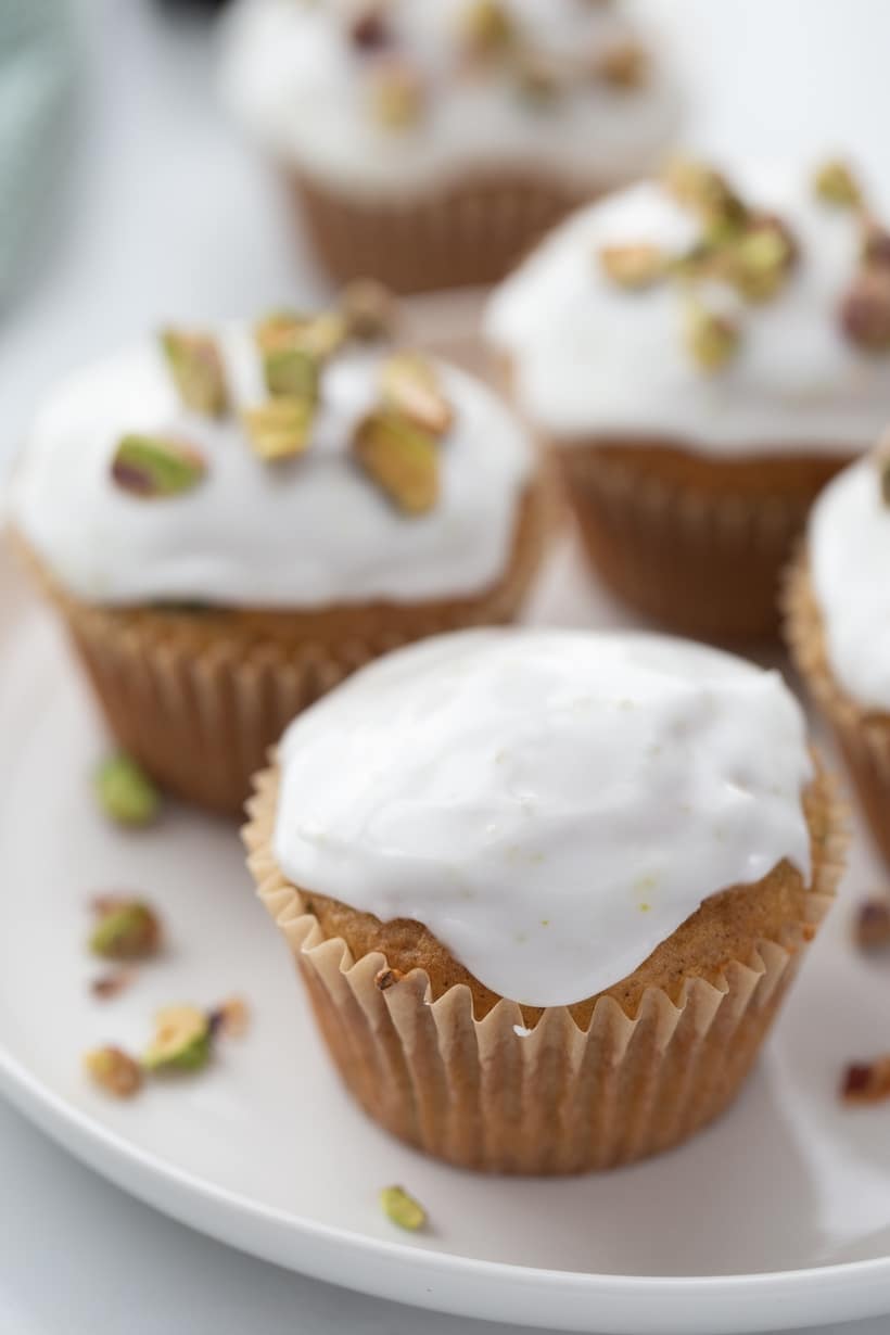 pistachio zucchini cupcakes