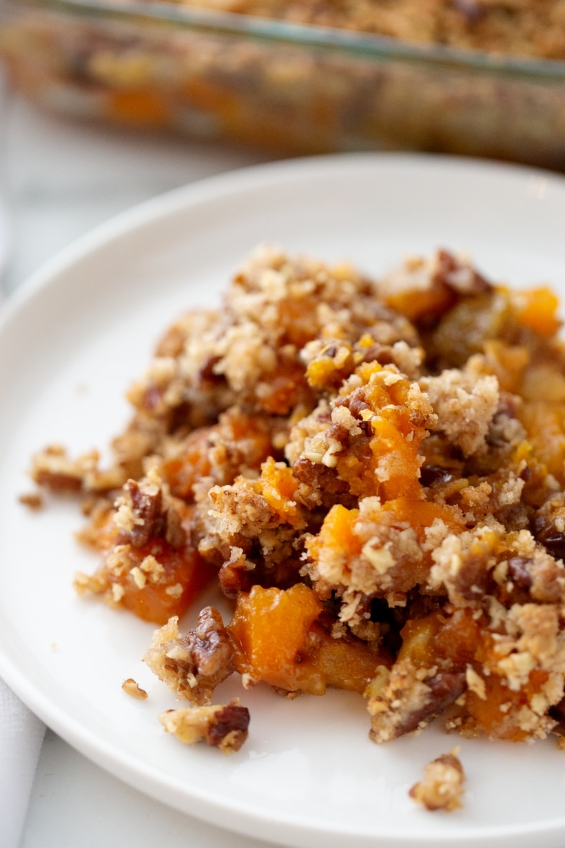 This streuseled sweet potato casserole is the ultimate holiday side, with a rich, creamy base and a crunchy streusel topping. Packed with add-ins, it’s perfect for every Thanksgiving table. make ahead sweet potato casserole