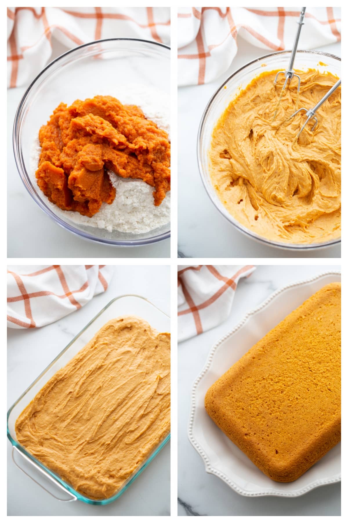 This two-ingredient pumpkin cake is one of the easiest desserts to throw together, and it’s always a hit. The apple cider glaze on top adds just the right amount of sweetness to balance the rich pumpkin flavor. how to make it