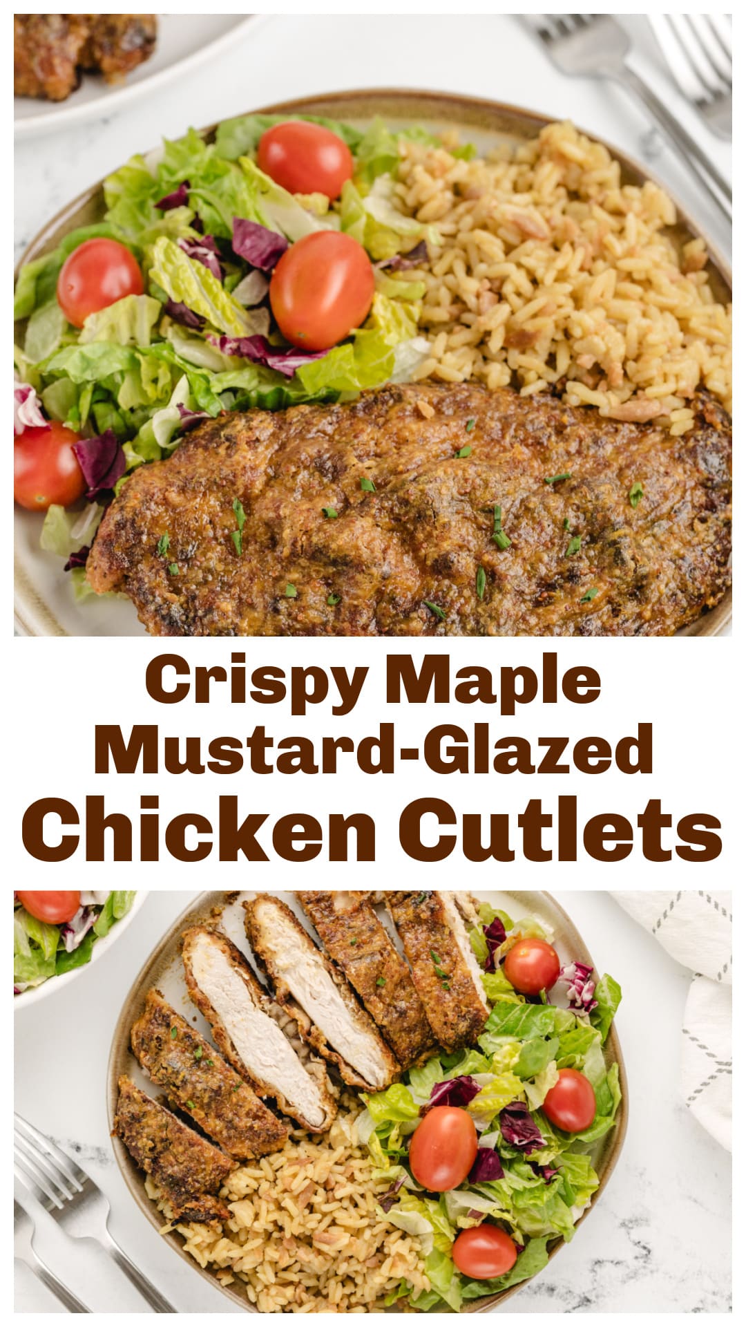 Crispy maple mustard glazed chicken cutlets, pan-seared then finished in the oven with a thick, sticky glaze made from real maple syrup, Dijon, and whole-grain mustard. Easy enough for a weeknight but bold and flavorful enough to serve to guests. The breading holds, the glaze clings, and it all comes together without any marinating. A weeknight chicken recipe worth saving. via @cmpollak1