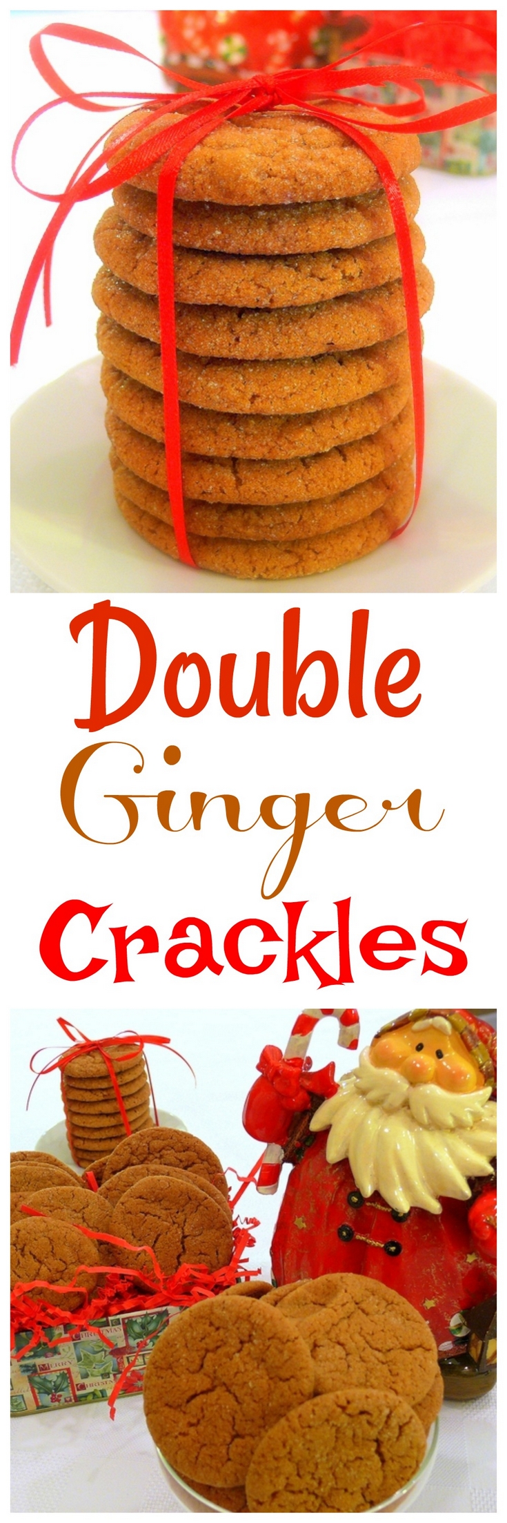 A double whammy of ginger, ground and crystallized in these delicious Double Ginger Crackles. They are perfect for a holiday cookies tray or for snacking year round, from NoblePig.com. via @cmpollak1