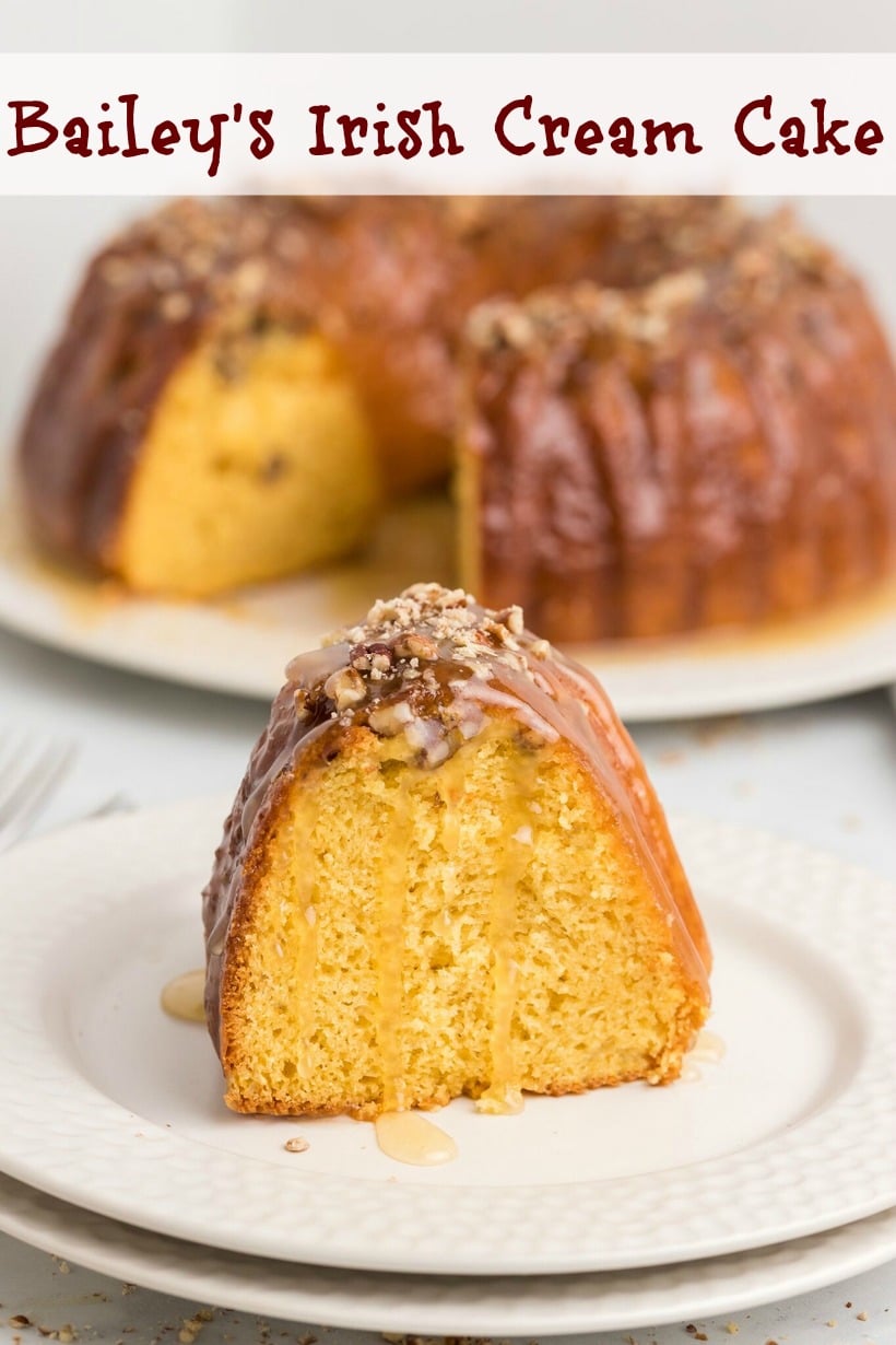 This easy to make Bailey's Irish Cream Cake is tender and uniquely flavorful. The Irish cream liqueur in the batter and the glaze is a double whammy of deliciousness.   via @cmpollak1