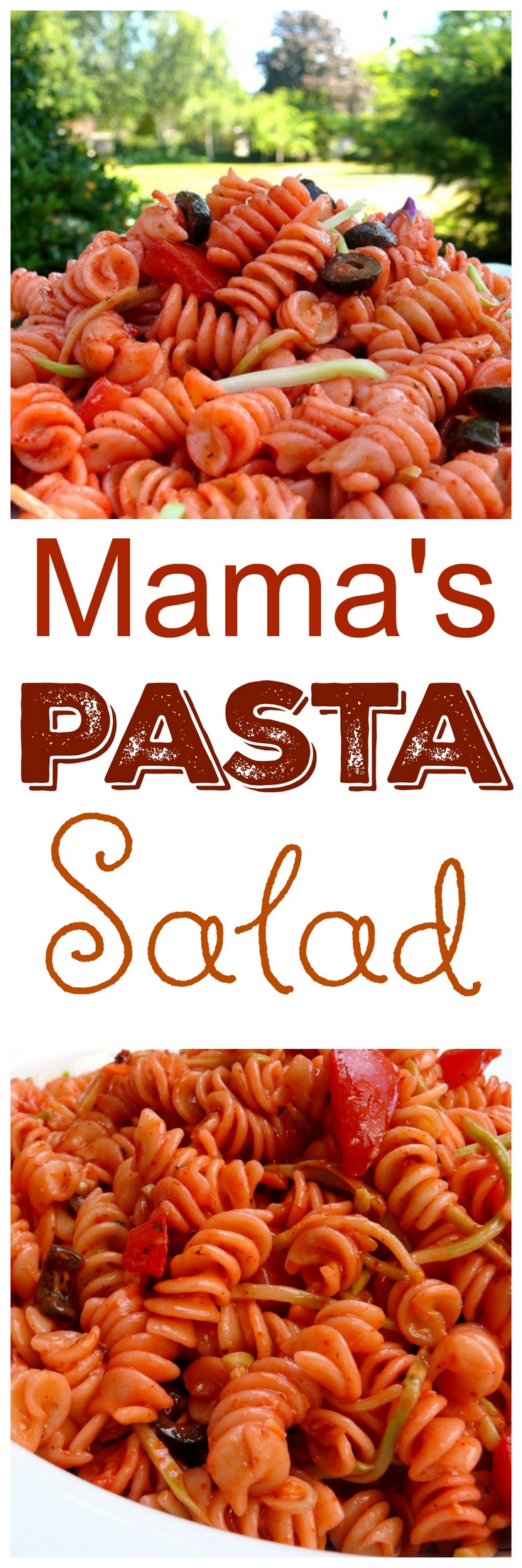 VIDEO + RECIPE: Tangy and delicious, this Mama's Pasta Salad is a potluck and tailgate favorite. Enjoy the ease of preparation and makes enough to feed a crowd from NoblePig.com. via @cmpollak1