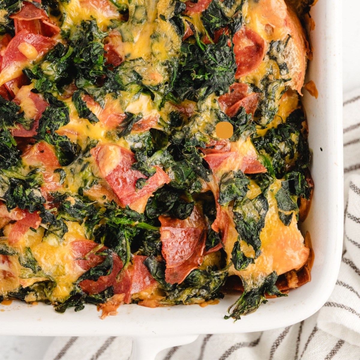 Cheesy Pepperoni Strata