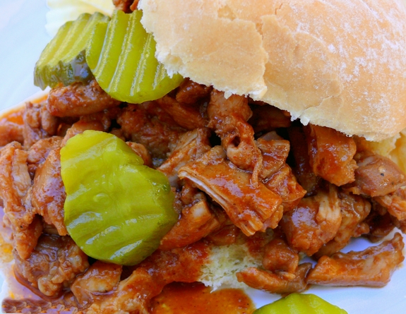 Black Pepper and Molasses Pulled Chicken Sandwiches
