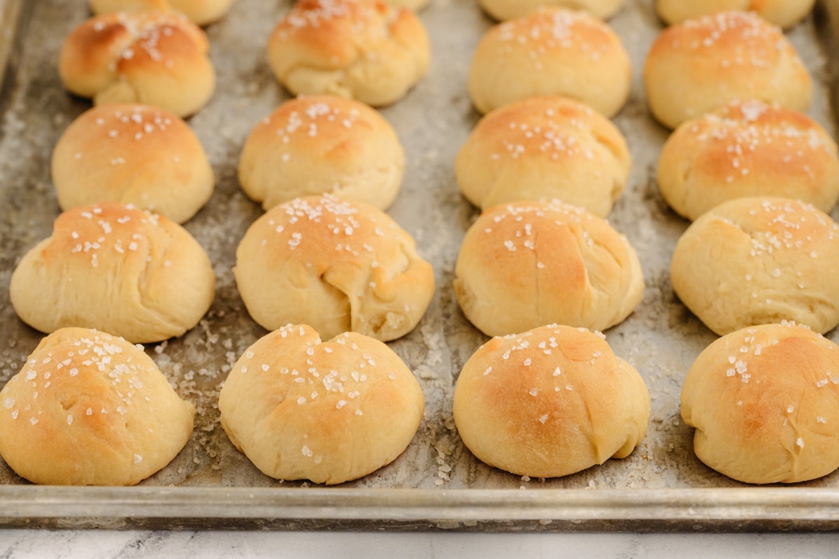 These dinner rolls are simple to make, and they always turn out soft and airy. With a batch this big, there's plenty to go around, making them perfect for gatherings. dinner rolls
