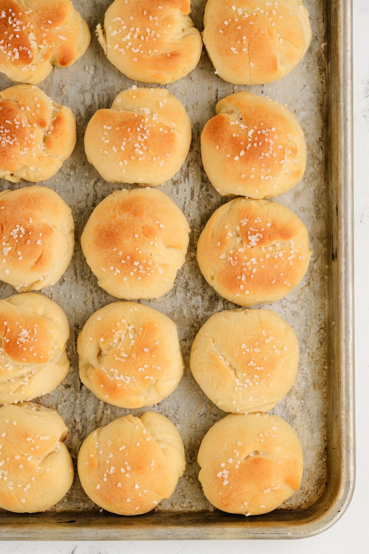 These dinner rolls are simple to make, and they always turn out soft and airy. With a batch this big, there's plenty to go around, making them perfect for gatherings. dinner rolls easy