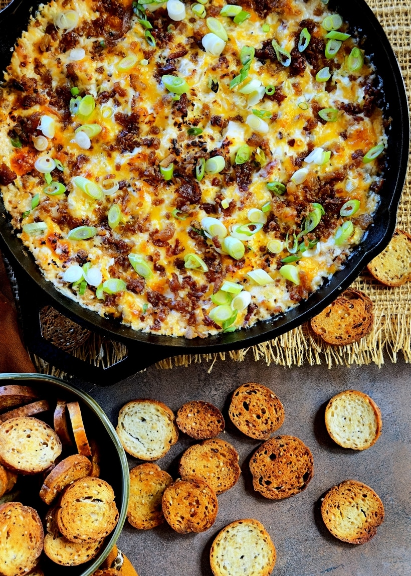 This hearty dip checks all the boxes that make a warm and creamy dip a classic - big flavor, gooey cheese and in this case, smoky bacon. bacon cheese dip