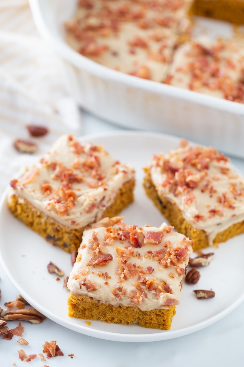 Pumpkin caramel bars with bacon