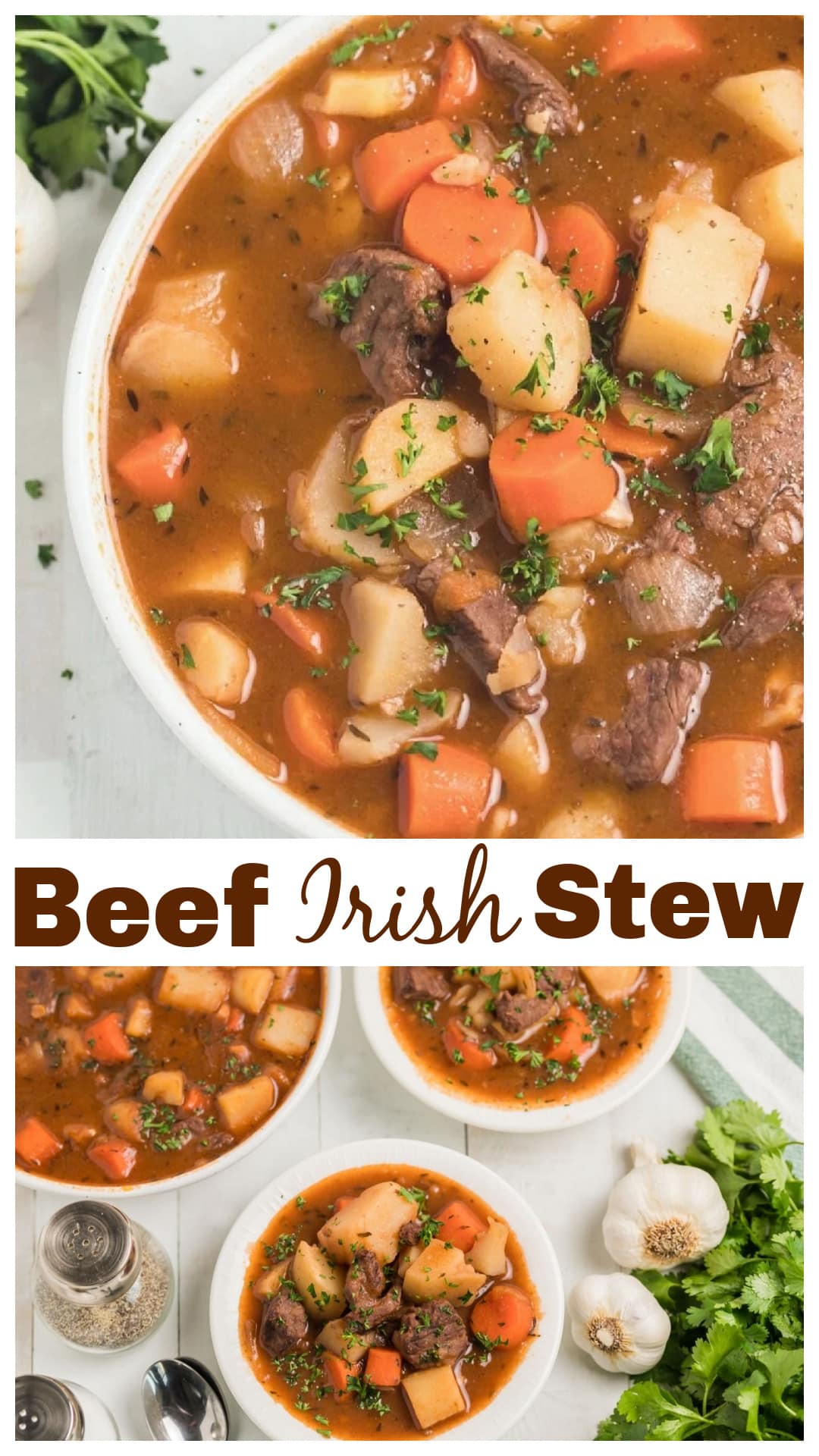 This Beef Irish Stew is rich, hearty, and slow-simmered with Guinness, red wine, and tender beef, packed with potatoes, carrots, and parsnips. The flavors deepen as it cooks, making it the perfect comfort food for a cozy meal. It’s great for St. Patrick’s Day or any time you want a warm, satisfying dish. Serve it with crusty bread to soak up the flavorful broth, and enjoy a classic Irish favorite that only gets better with time. via @cmpollak1