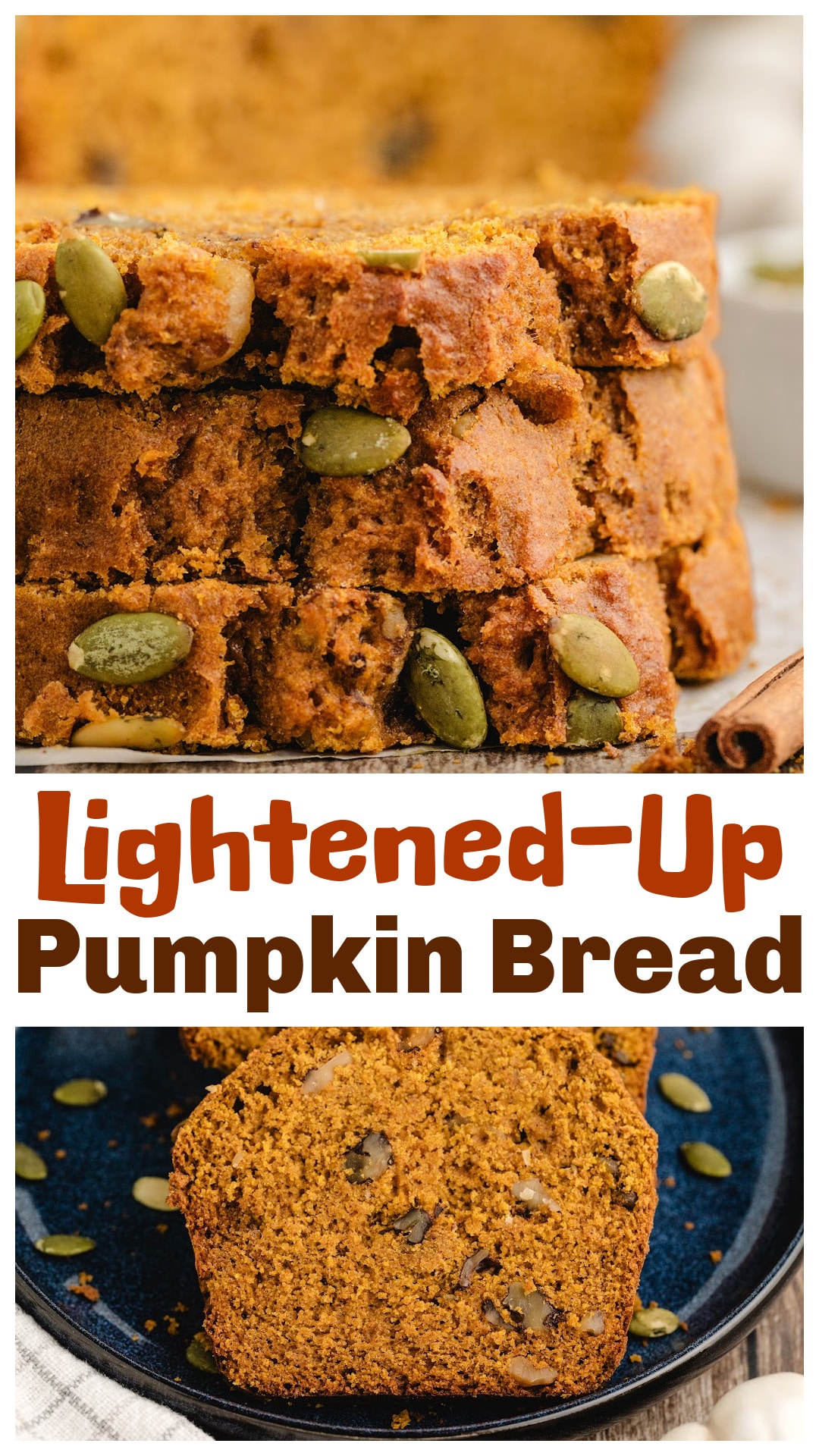 Lightened-up pumpkin bread that proves you don’t have to give up flavor to cut the calories. This loaf comes in at about half the calories of the classic versions you’re used to, but it stays soft and spiced thanks to honey, olive oil, and walnuts. Bake it once and you’ll find yourself making it again and again because it really is that kind of lighter pumpkin bread recipe. via @cmpollak1