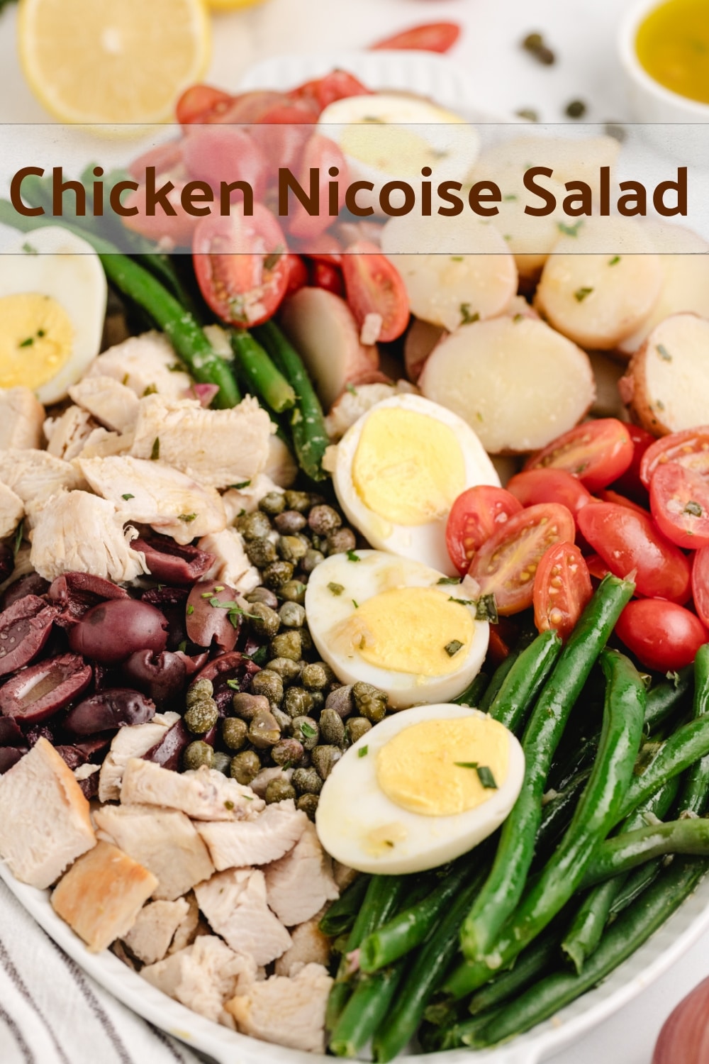 This chicken niçoise salad is one of my favorite full-meal salads. It has all the Mediterranean flair, and when paired with a baguette, it makes a complete dinner. The vinaigrette is distinctively delicious and can't be missed. via @cmpollak1