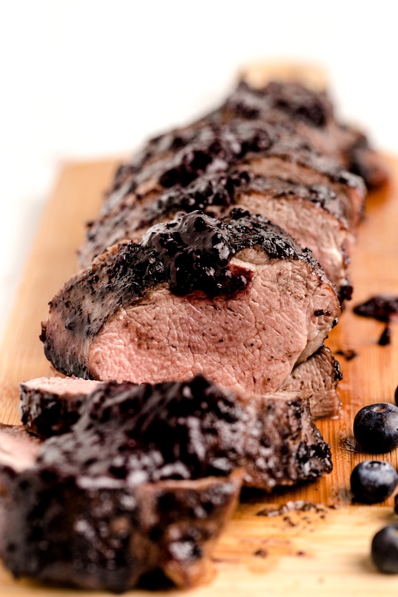 pork tenderloin with blueberry bacon barbecue sauce