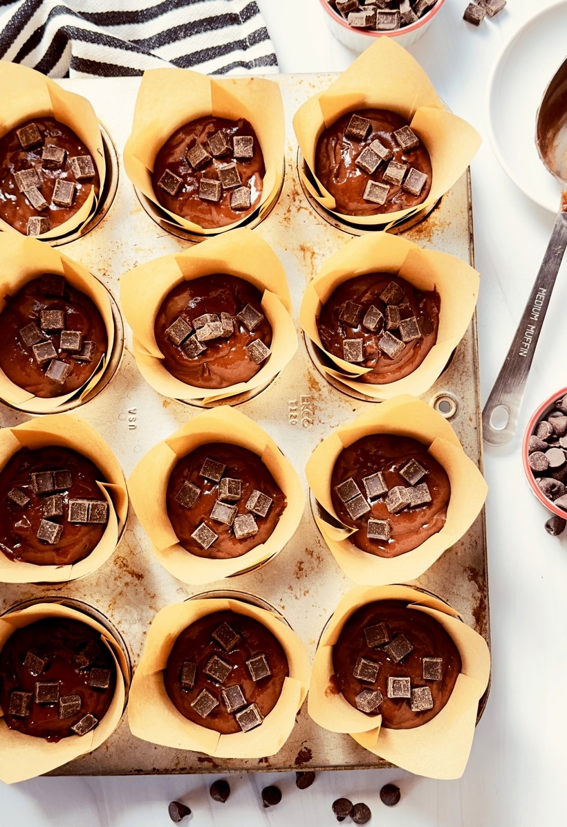 double chocolate banana muffins