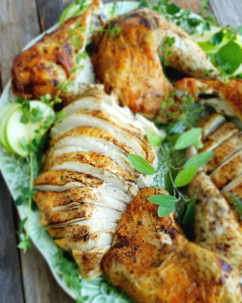 This Mayonnaise Turkey is self-basting, just one of the reasons it is the best turkey you will ever make. Even the juicy leftovers will have you wondering why you've made your turkey any other way. #turkey #mayonnaiseturkeyrecipe #mayonnaiseturkey #mayonnaisethanksgivingturkey #turkeyrecipes #thanksgivingturkey #juicythanksgivingturkey #turkeybrine #juicyturkey 