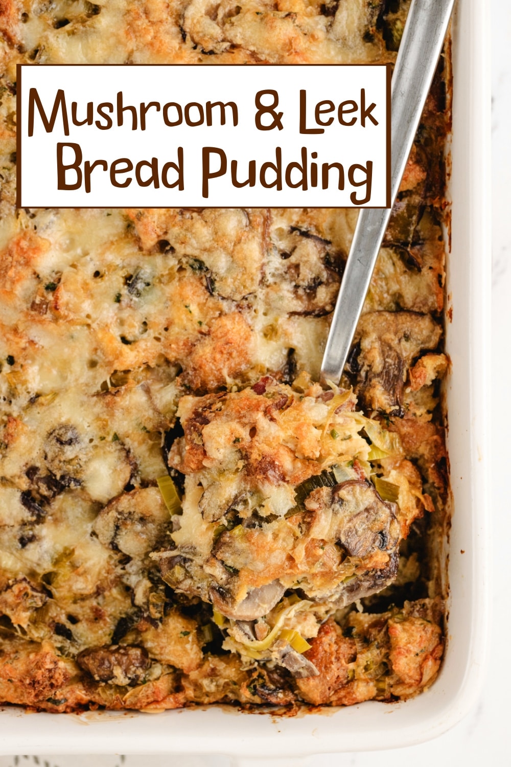 Mushroom and leek bread pudding is a favorite holiday side dish. It’s savory, satisfying, and just perfect alongside a big feast. via @cmpollak1