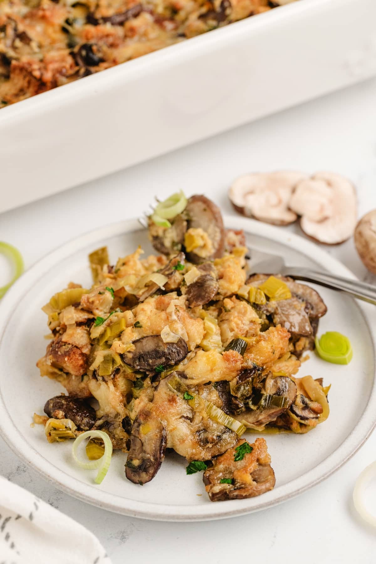 mushroom bread pudding