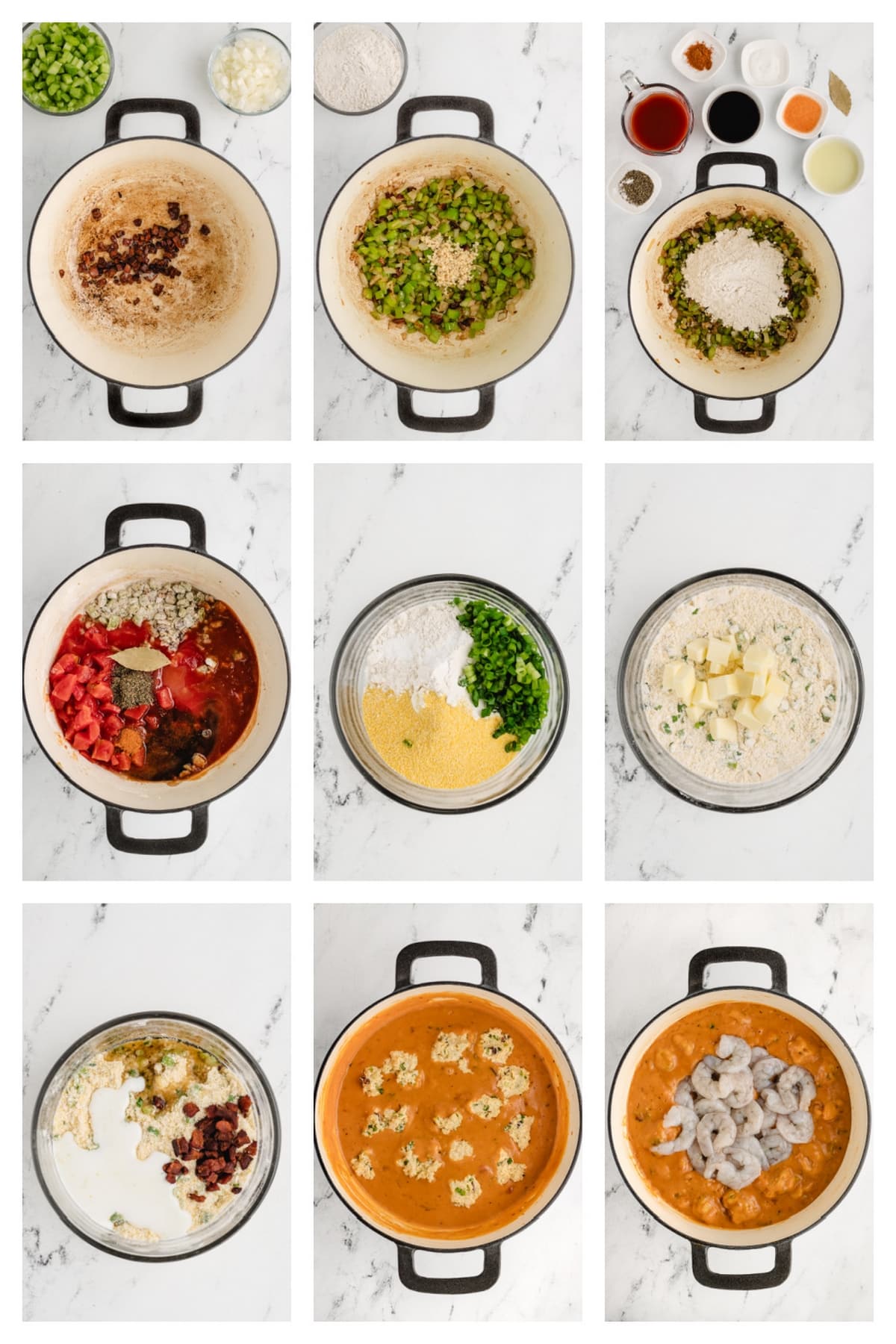 step by step collage on how to make the soup and dumplings
