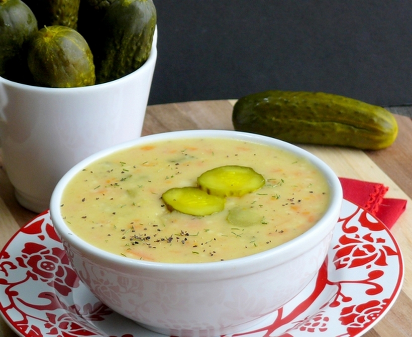 Dill Pickle Soup has swept the nation and is exactly the Polish Dill Pickle Soup recipe you've been looking for. polish pickle soup in a white bowl