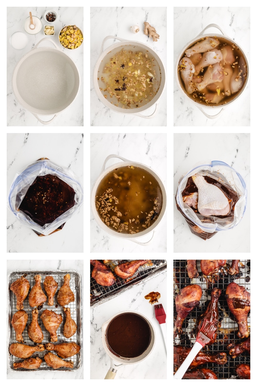 How to make brined chicken drumsticks with glaze, step by step