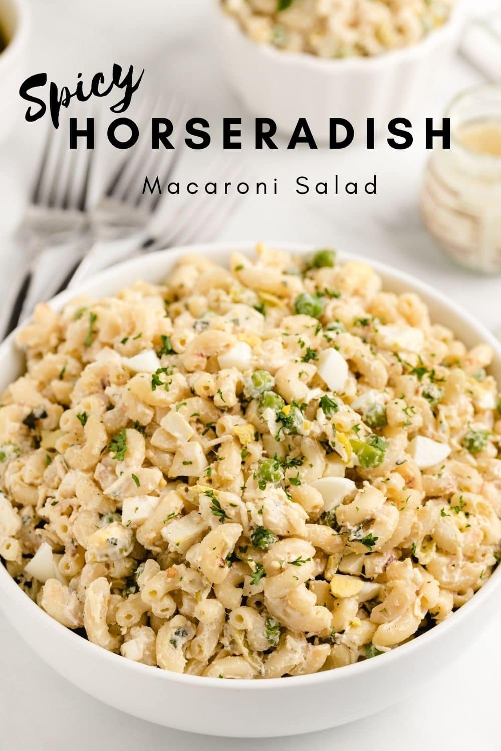 Spicy Horseradish Macaroni Salad easily becomes the star of party with its layers of flavor -think creamy noodles, a punchy-pickled veggie addition and fresh herbs. Macaroni salad is the perfect side dish for every gathering from grilling to potluck celebrations and effortlessly add pizzazz to weeknight dinners. via @cmpollak1