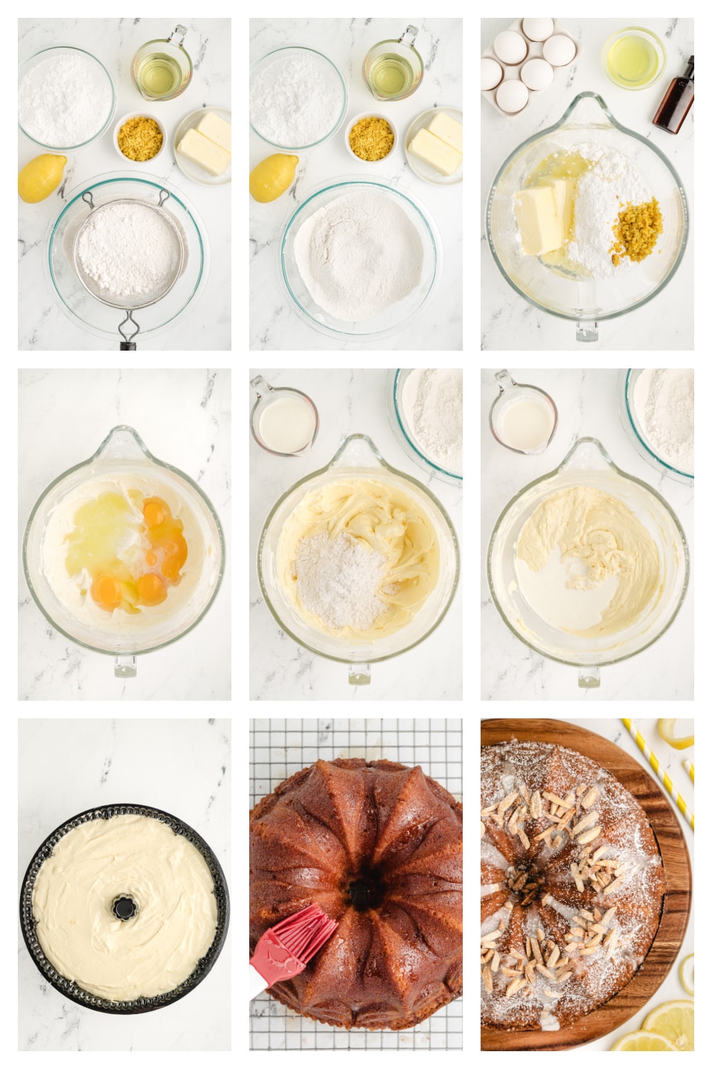 Limoncello Lemon Bundt Cake Step-by-Step Process Photos How to make a limoncello syrup Bundt cake from start to finish