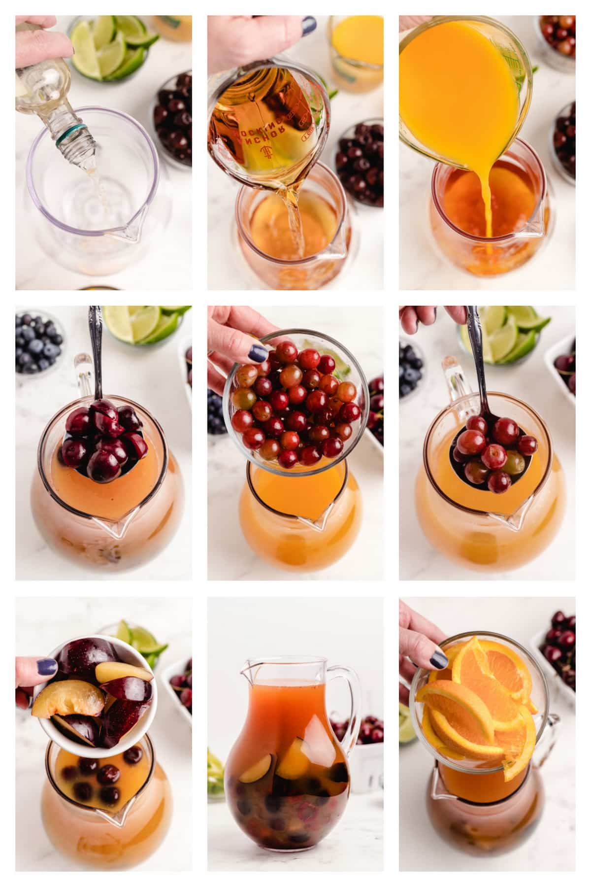 This cherry-orange sangria is a wonderful drink to serve a crowd. It's festive and attractive looking. The possibilities are endless when it comes to the added fruit and it tastes amazing. cherry sangria
